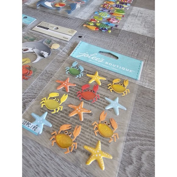 Sticker Lot Ocean Fish Sharks Dolphins Beach Scrapbooking 3D Stickers RARE #43 - Picture 8 of 10